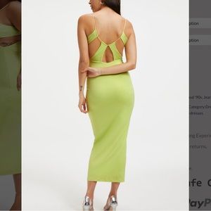 Good American open back dress in Key Lime